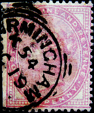 Великобритания 1881 год . Королева Виктория . 1p . Каталог 30,0 фунтов . (008) 